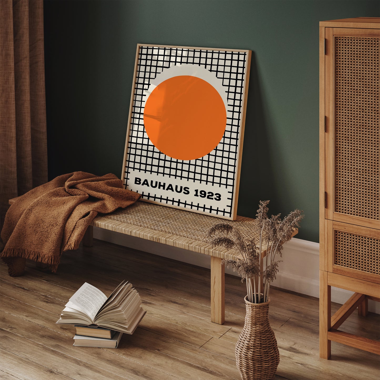 Orange Geometric Bauhaus Wall Art