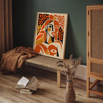 Abstract Woman Portrait Poster – Modern Art Wall Print