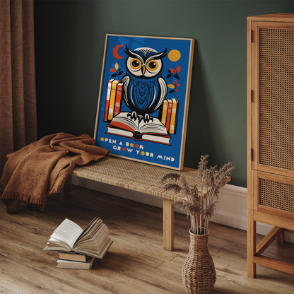 Open Book Grow Your Mind Poster