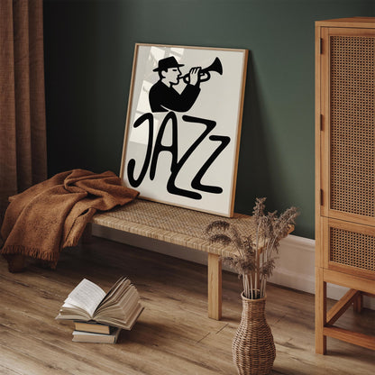 Jazz Music Poster - Retro Jazz Musician Art Print
