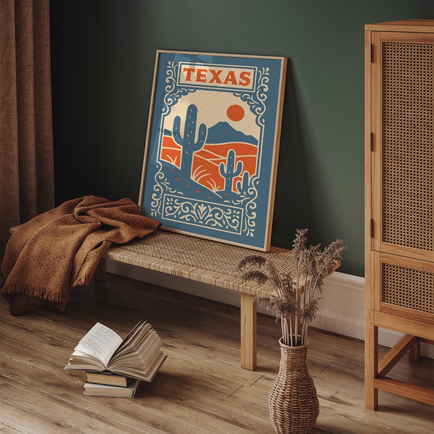 Texas Landscape Travel Poster - Country Style Home Decor