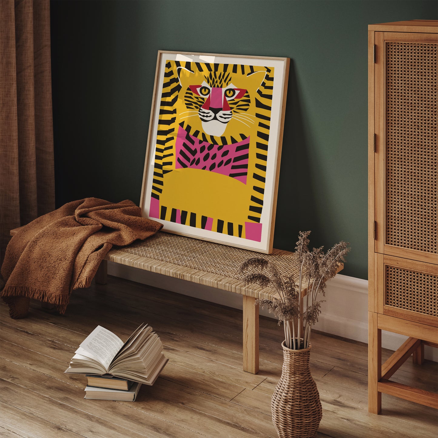 Cute Jungle Cat Paper Cutouts Poster