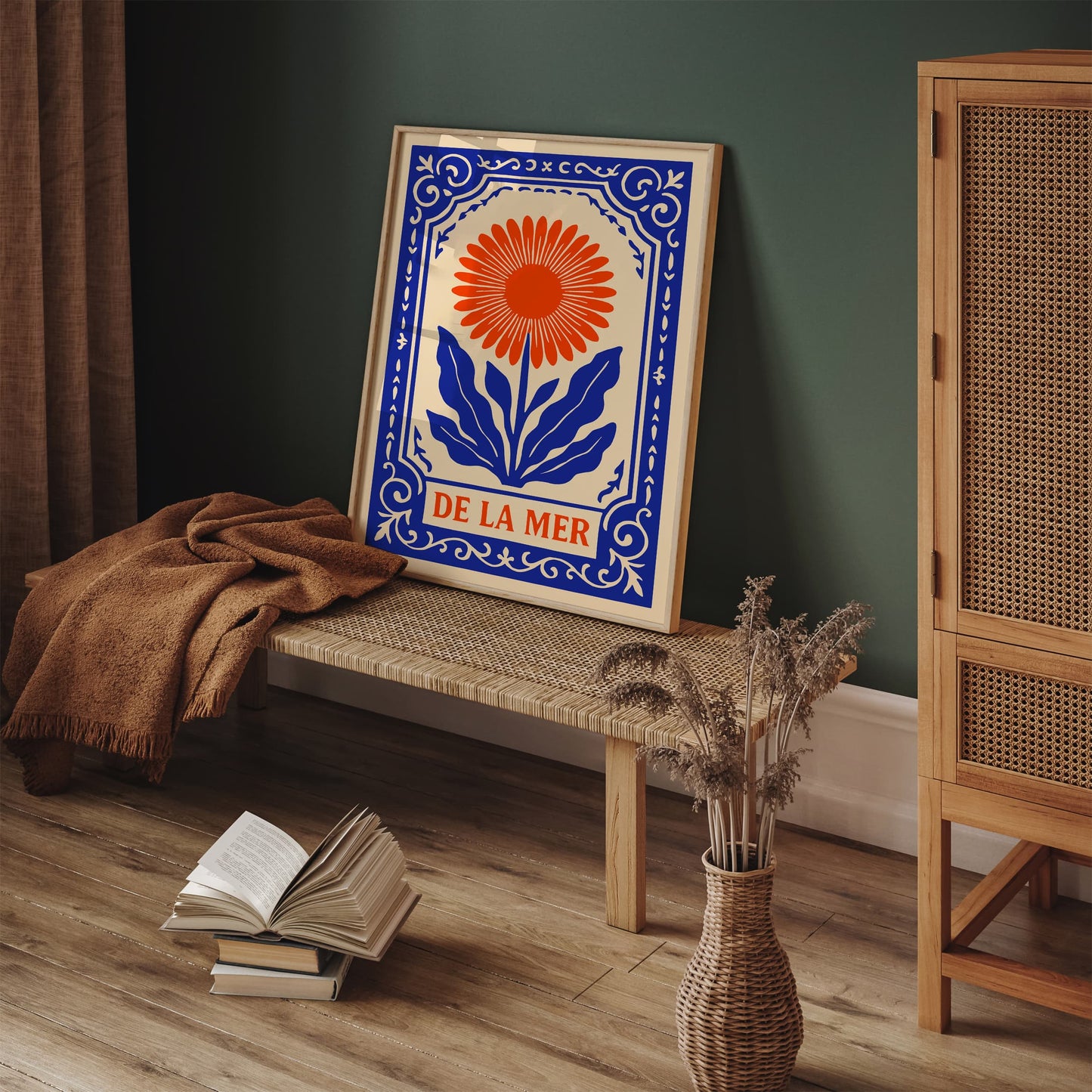 De La Mer Flowers Art Print - Nautical Bohemian Home Decor