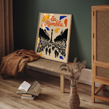 Barcelona La Rambla Travel Poster