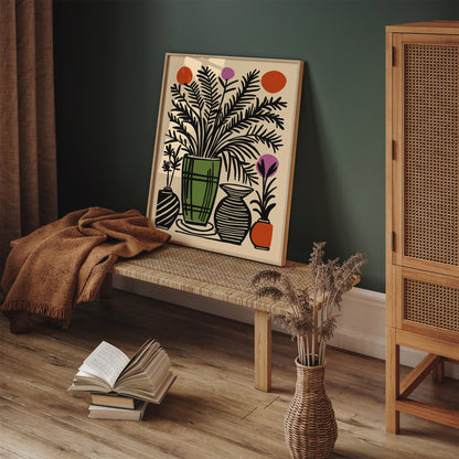 Retro Floral Still Life Art Print