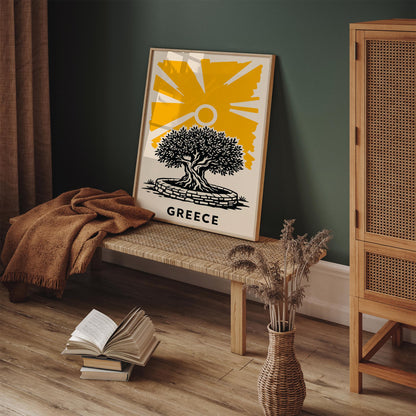 Greece Olive Tree Poster