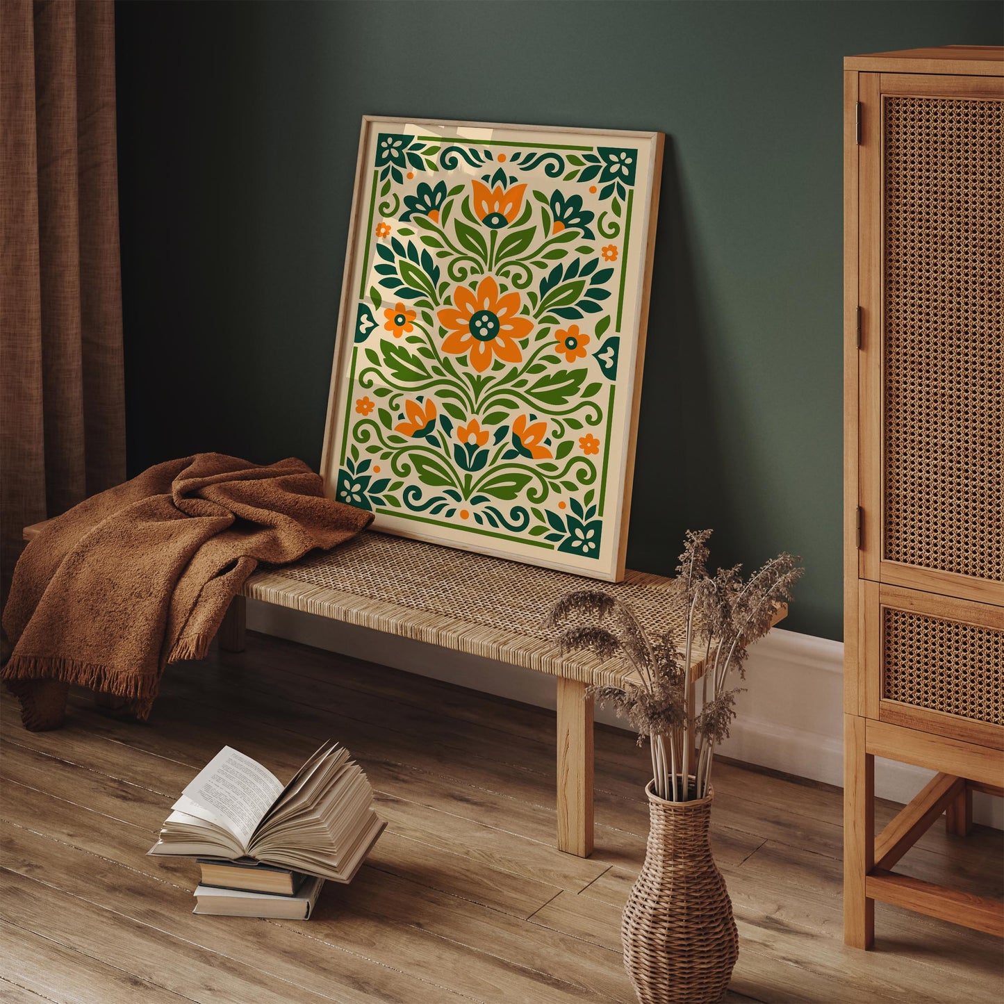 Green Floral Wall Art – Botanical Print