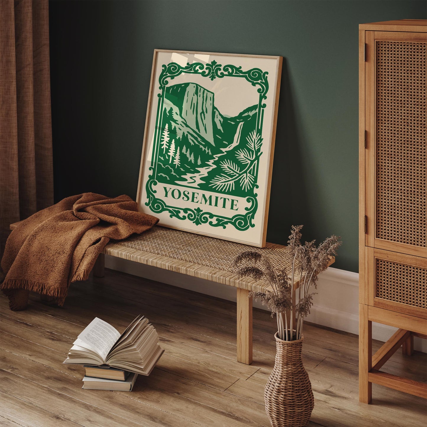 Yosemite National Park Green Landscape Poster