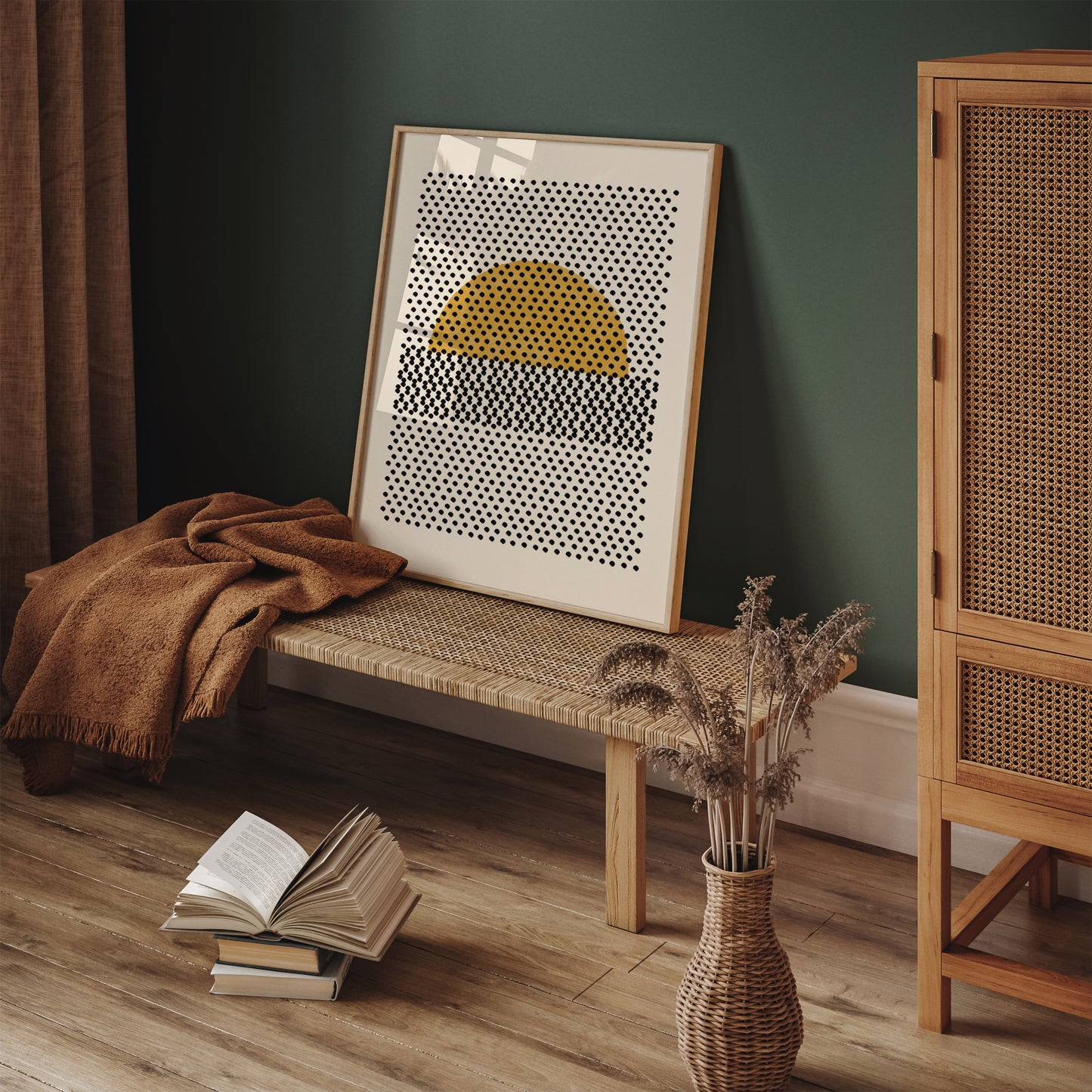 Mid Century Modern Sun Rustic Art Print