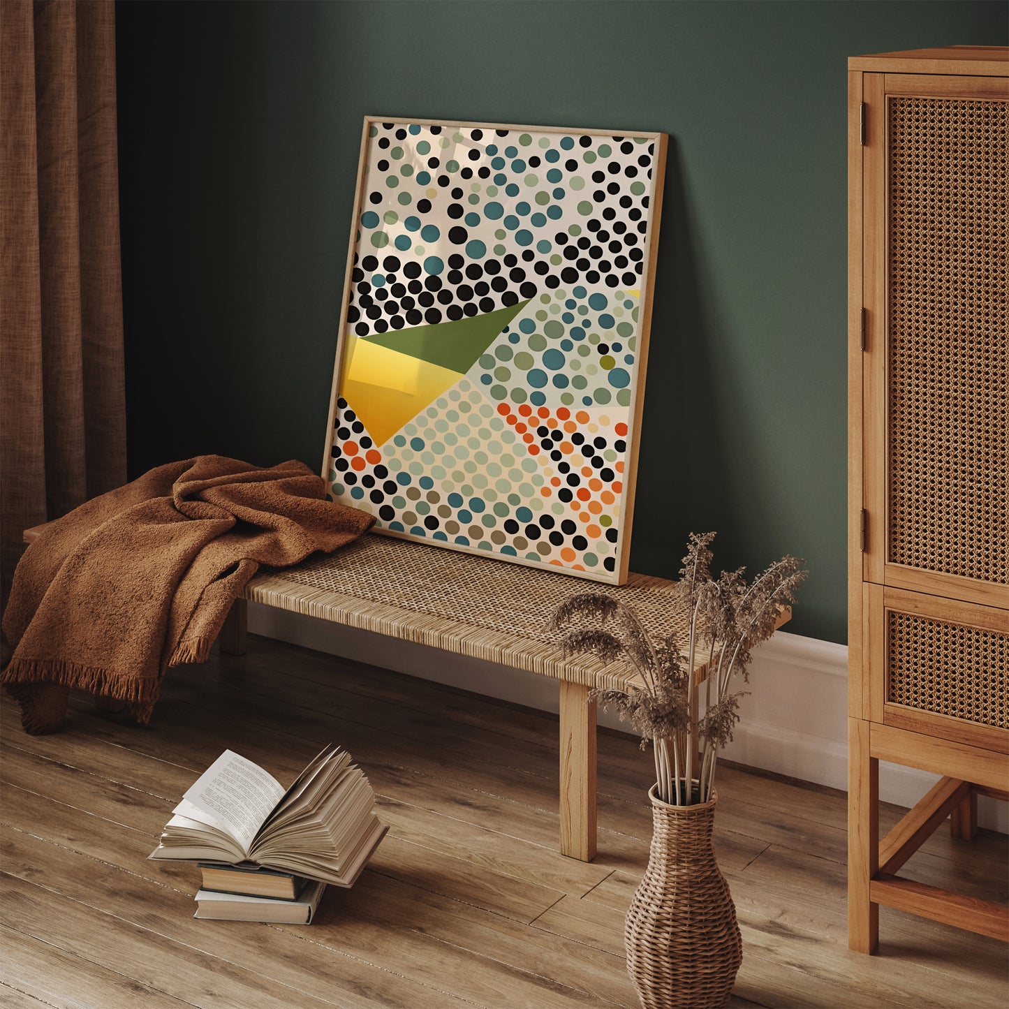 Mid-Century Polka Dots Abstract Poster