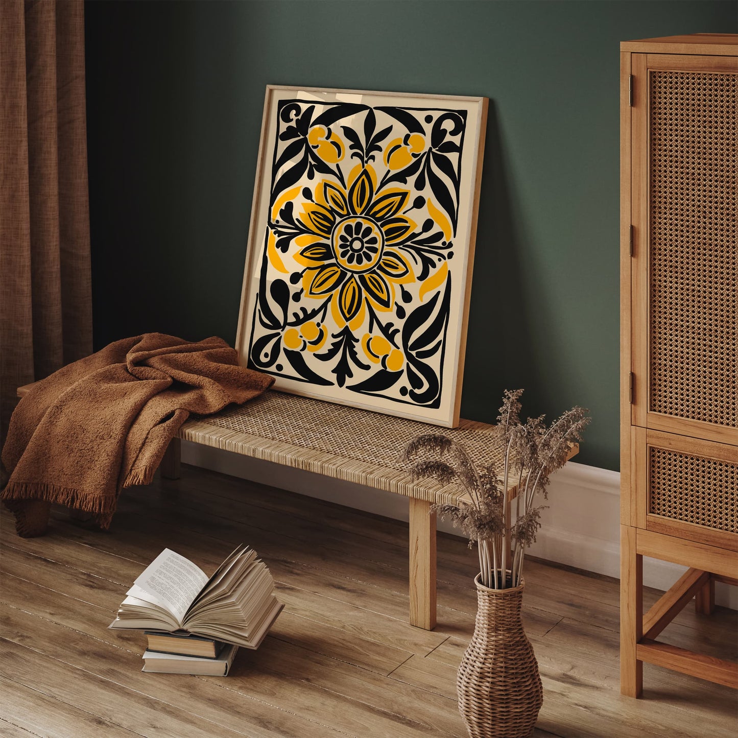 Rustic Hand Drawn Abstract Nature Art Print