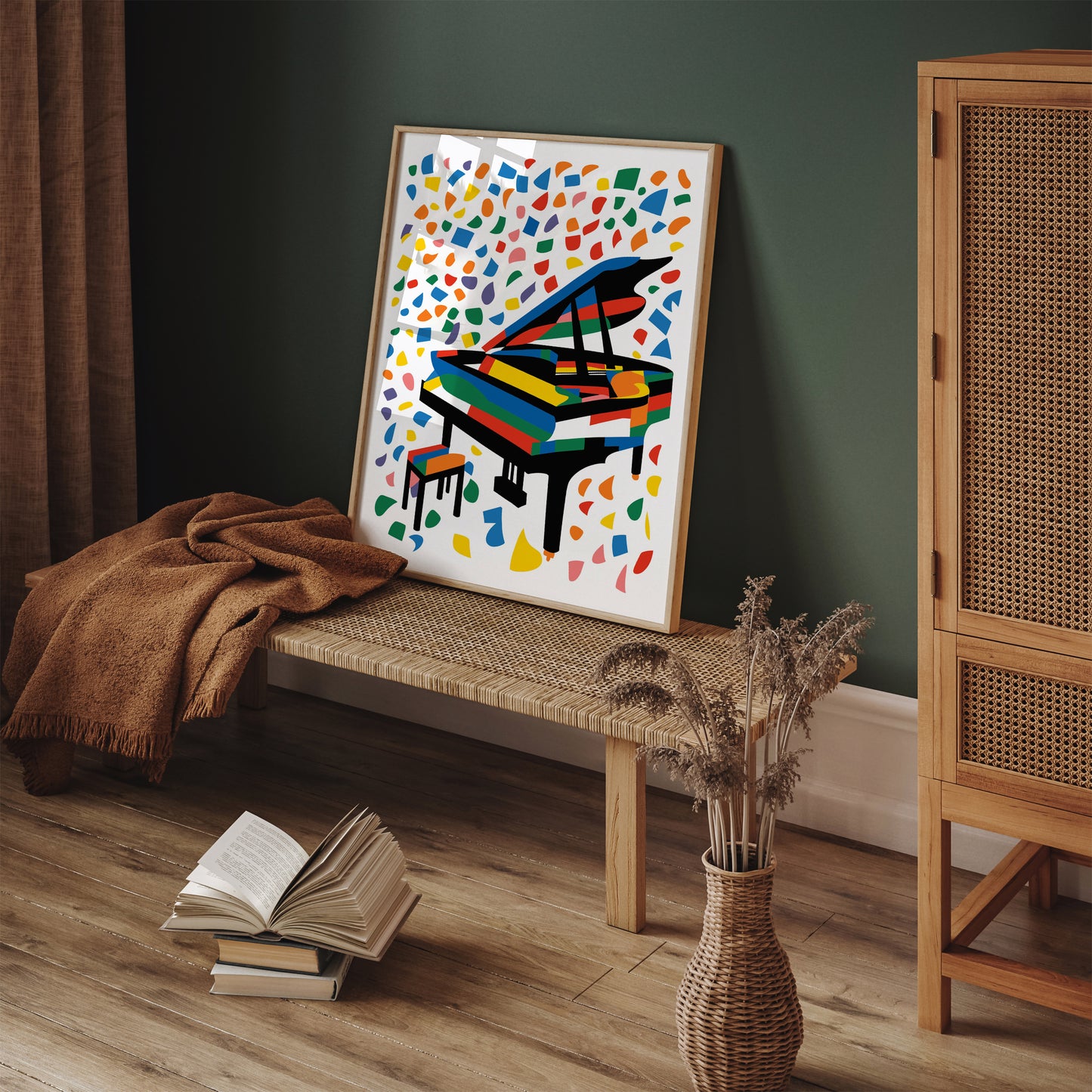 Colorful Grand Piano Poster