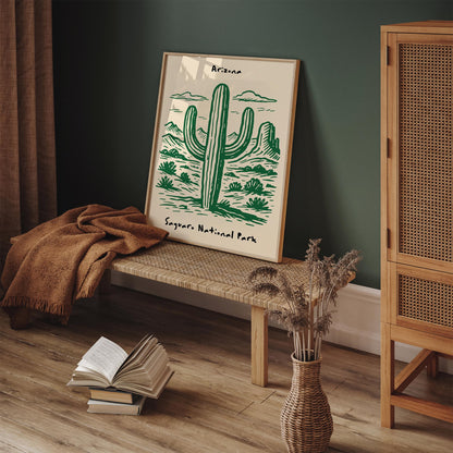 Saguaro National Park Poster - Arizona Travel Wall Art Print