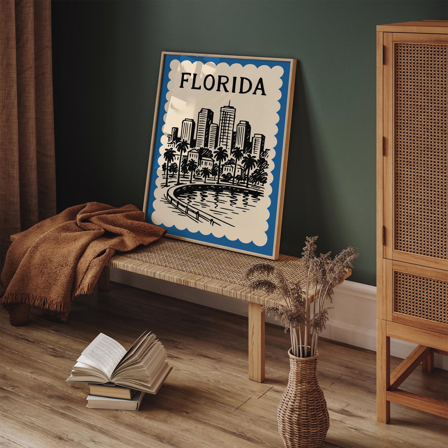 Florida Cityscape Poster - Blue Travel Wall Art 2026