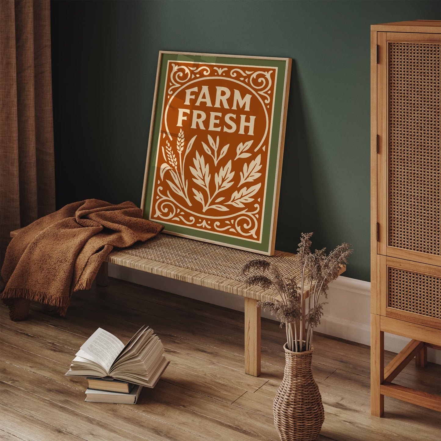 Farm Fresh Quote Poster - Farmhouse Wall Art Decor
