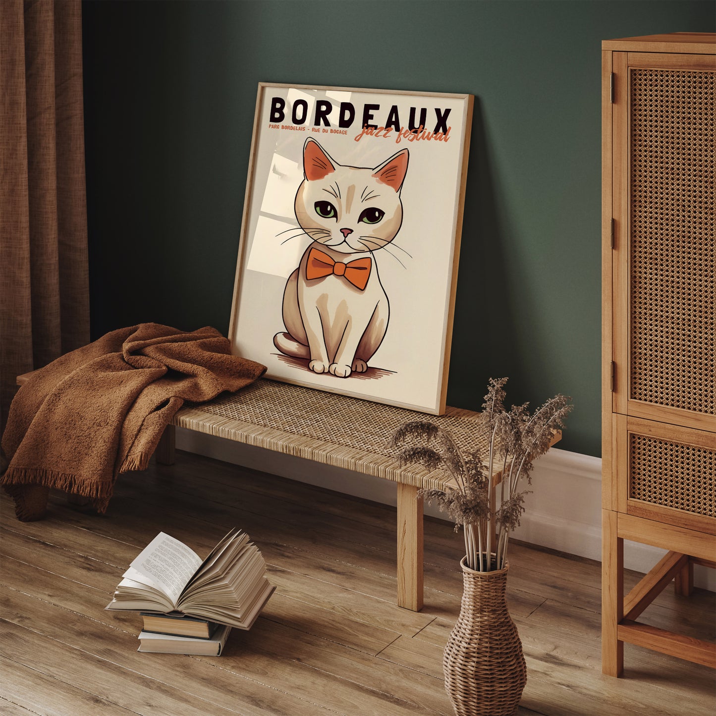 Bordeaux Jazz Festival Cute Cat Poster