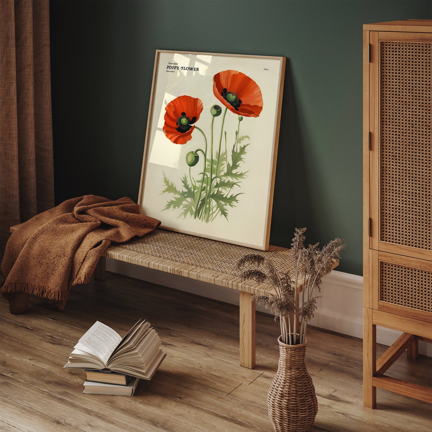 Poppy Flower Illustrated Floral Poster