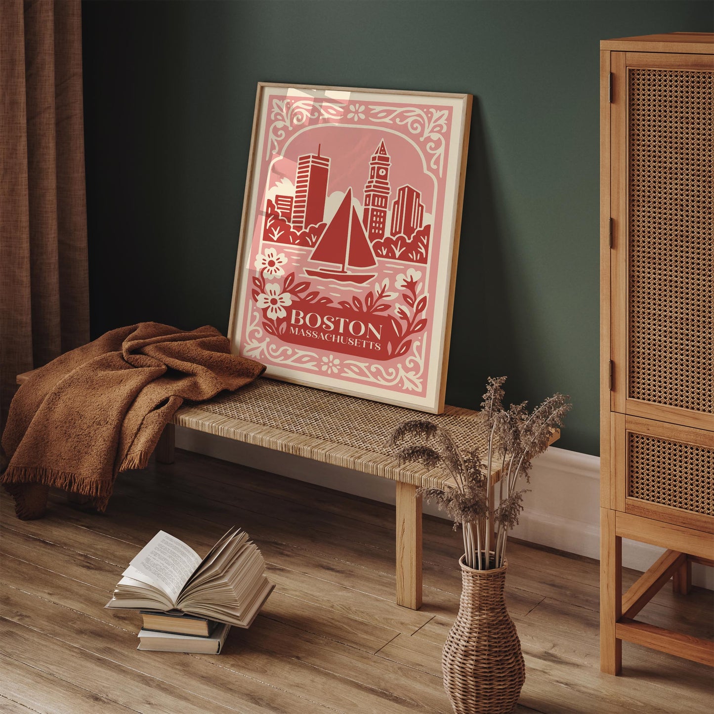 Boston Massachusetts Travel Poster