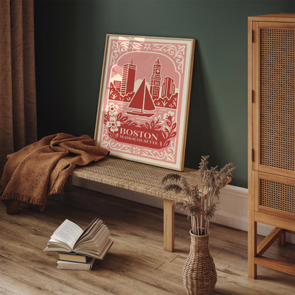 Boston Massachusetts Travel Poster