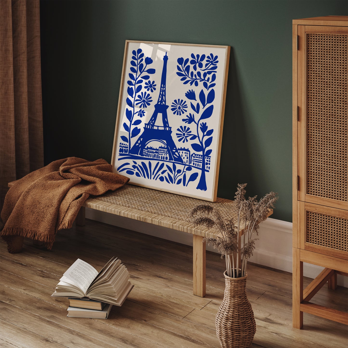 Paris France Blue Eiffel Tower Art Print 2024