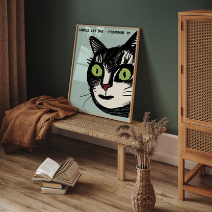 World Cat Day Quirky Poster