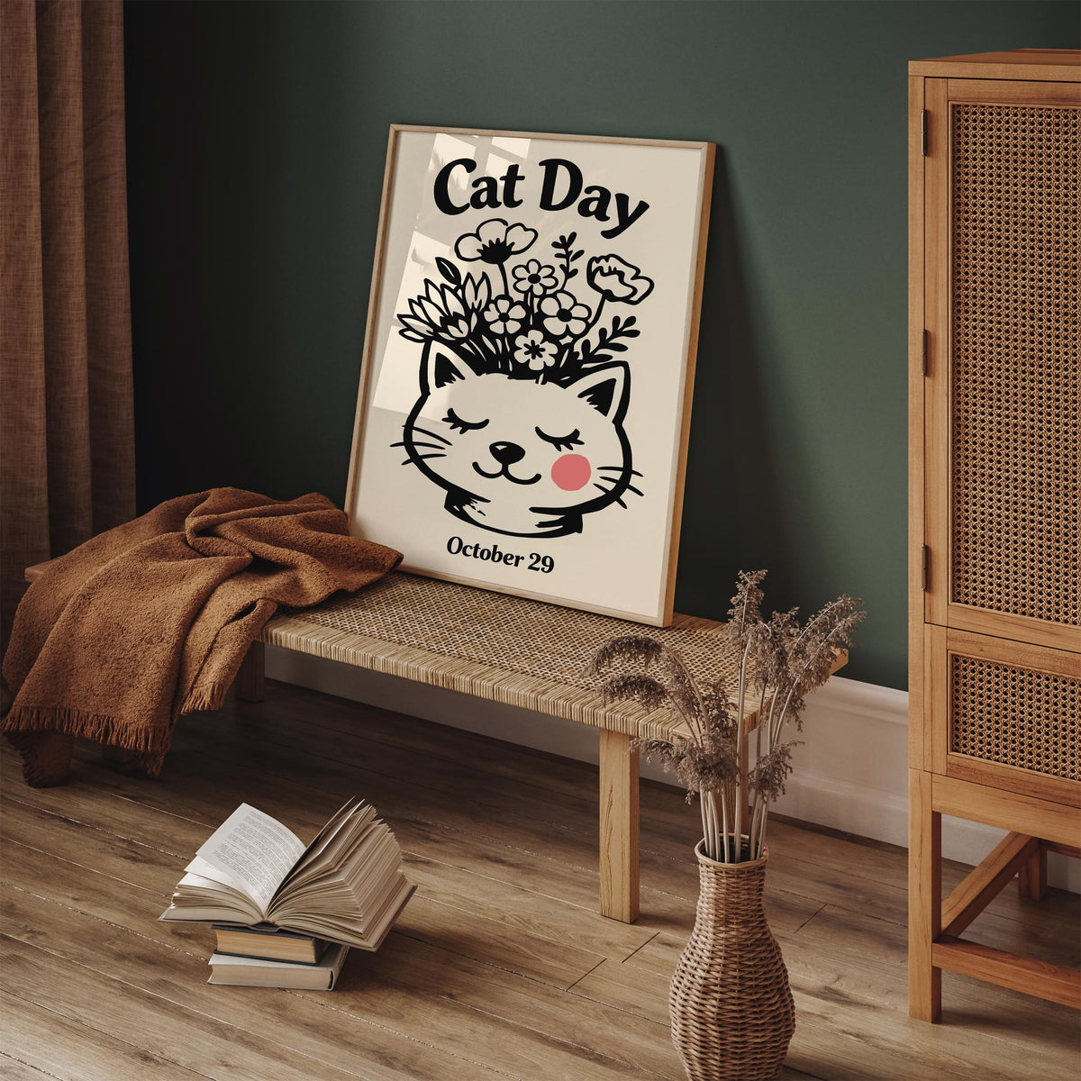 National Cat Day October 29 Art Poster