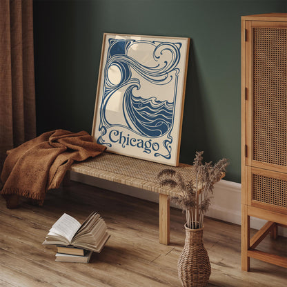 Art Nouveau Chicago Travel Poster