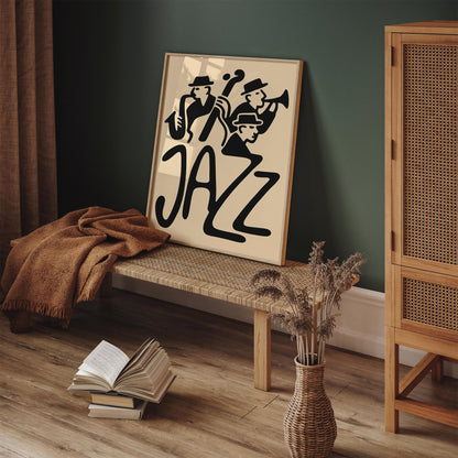 Jazz Music Poster - Retro Typography Wall Art