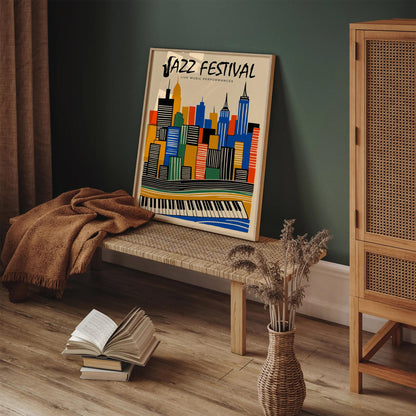 Retro Jazz Music Poster – Festival Wall Art Print