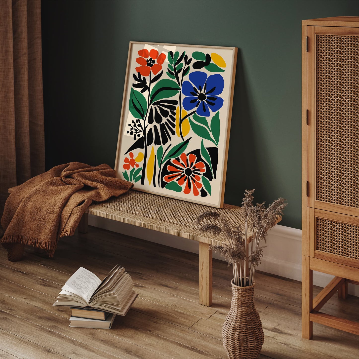 Colorful Cut Outs Botanical Floral Poster