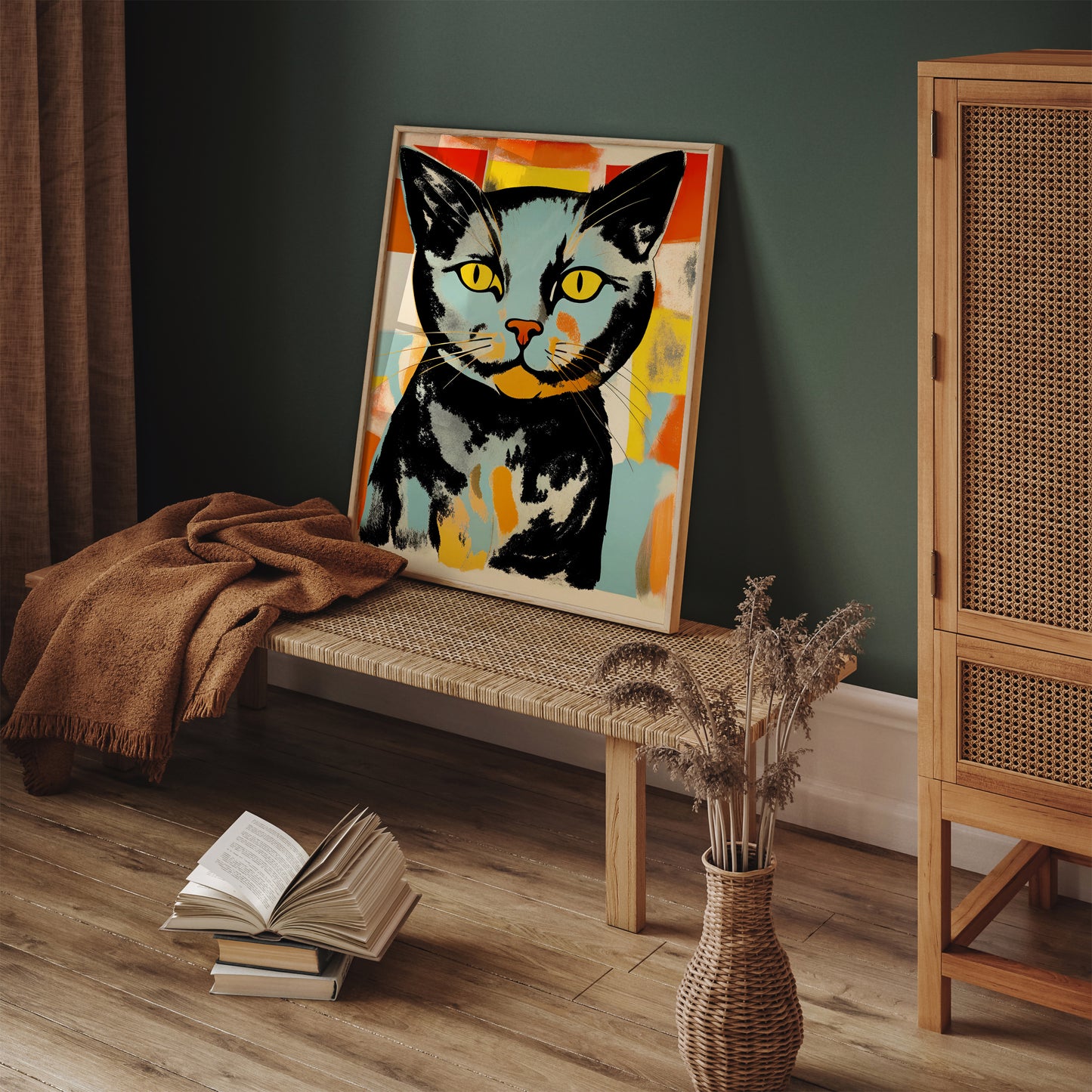 Lithography Cat Retro Poster