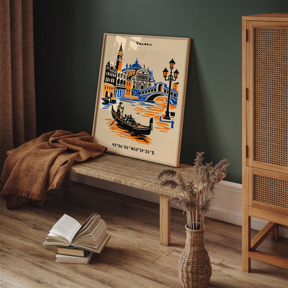 Venice Italy Retro Travel Poster – Vintage Wall Art Print