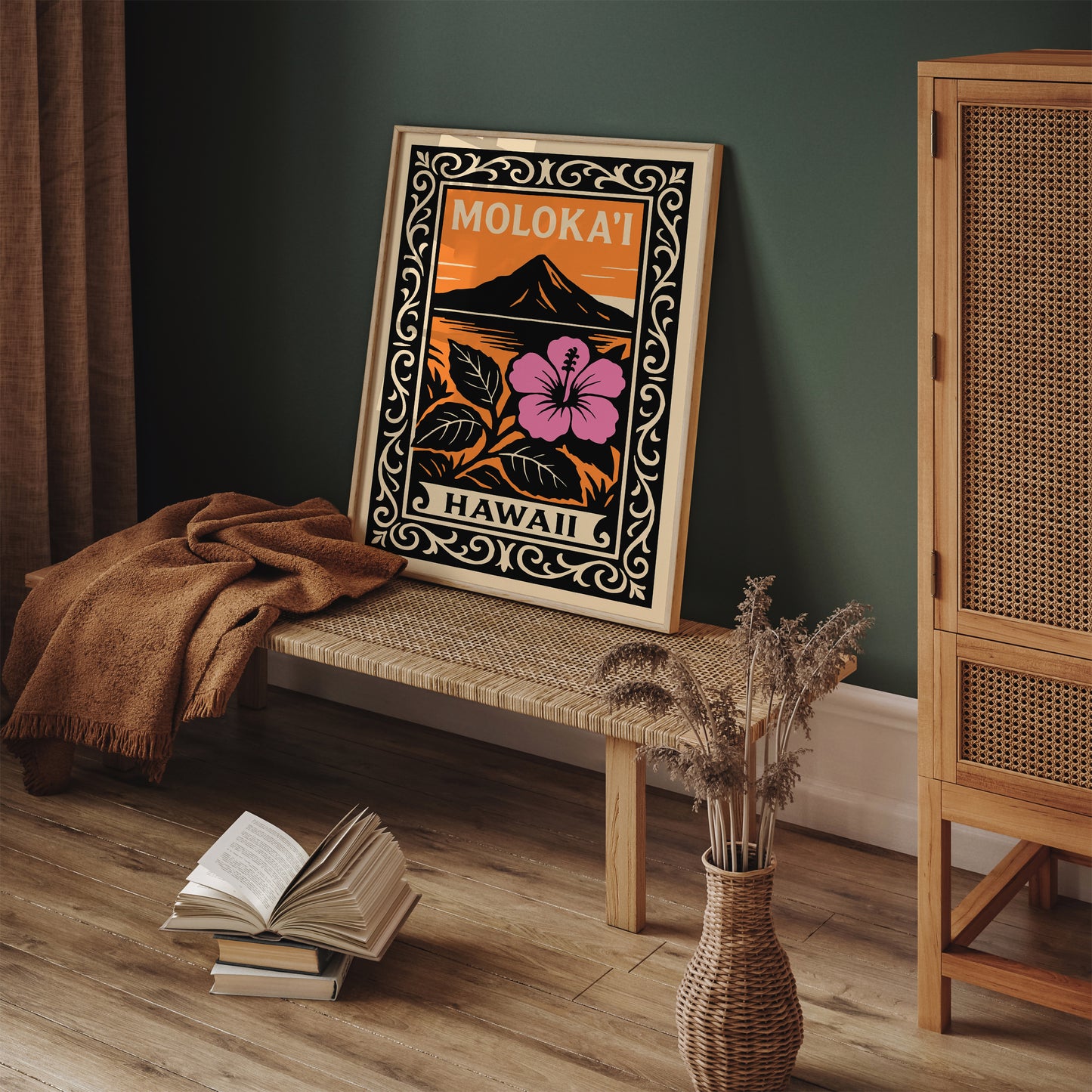 Molokai Island Hawaii Travel Poster