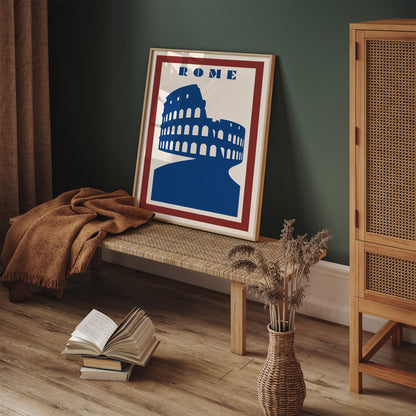 Rome Travel Poster - Retro Minimalist Wall Art