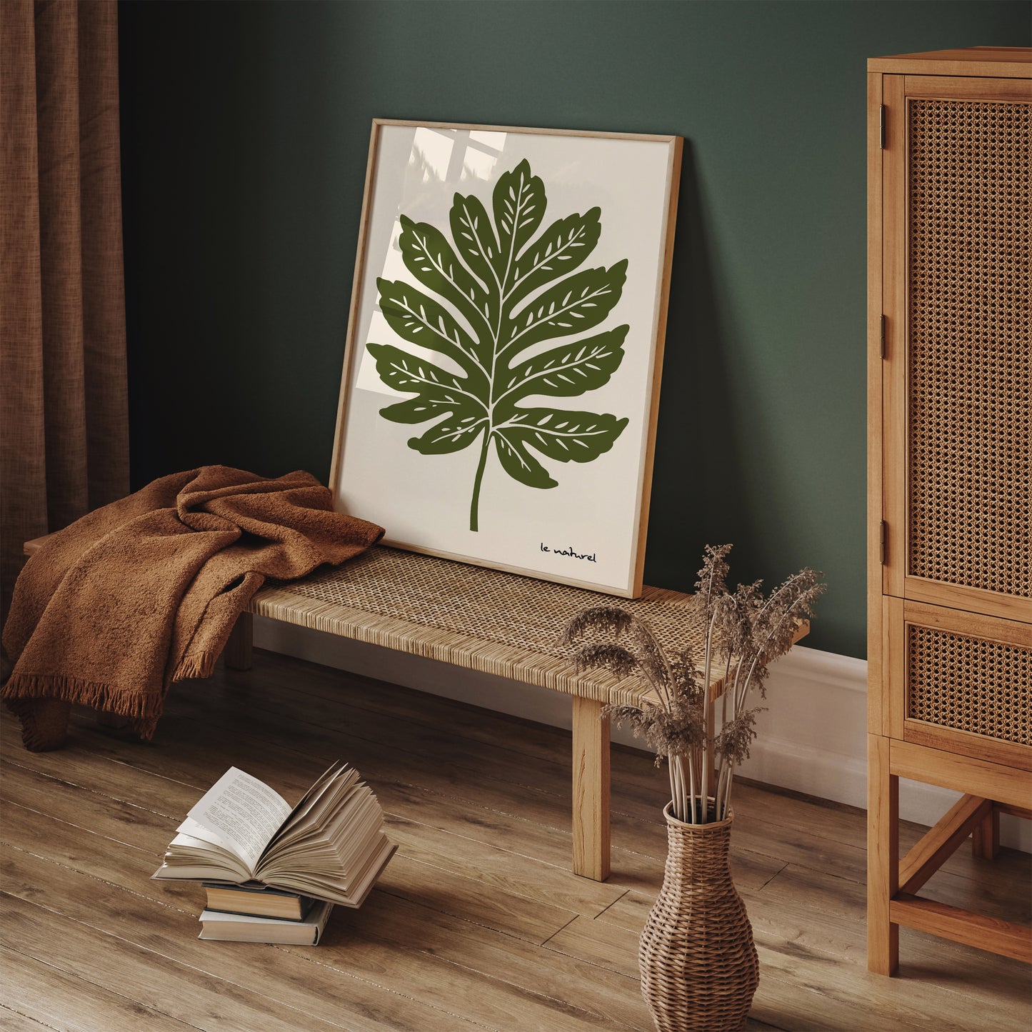 Le Naturel Green Vintage Leaf Poster