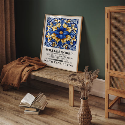William Morris Blue Art Nouveau Poster