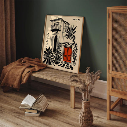 Dolce Far Niente Italy Poster, Black Ink Cityscape Print