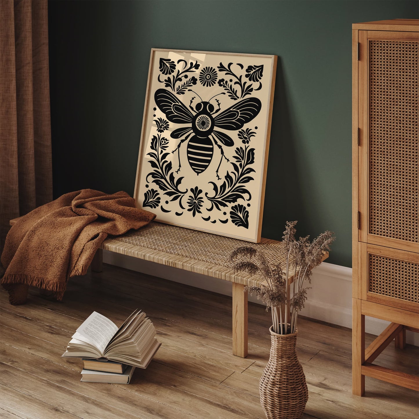 Rustic Folk Black Housefly Poster