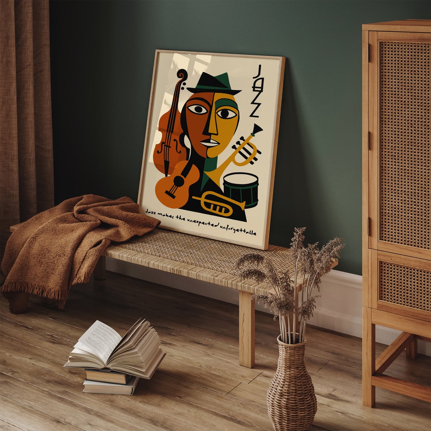 Jazz Music Poster - Retro Cubist Wall Art