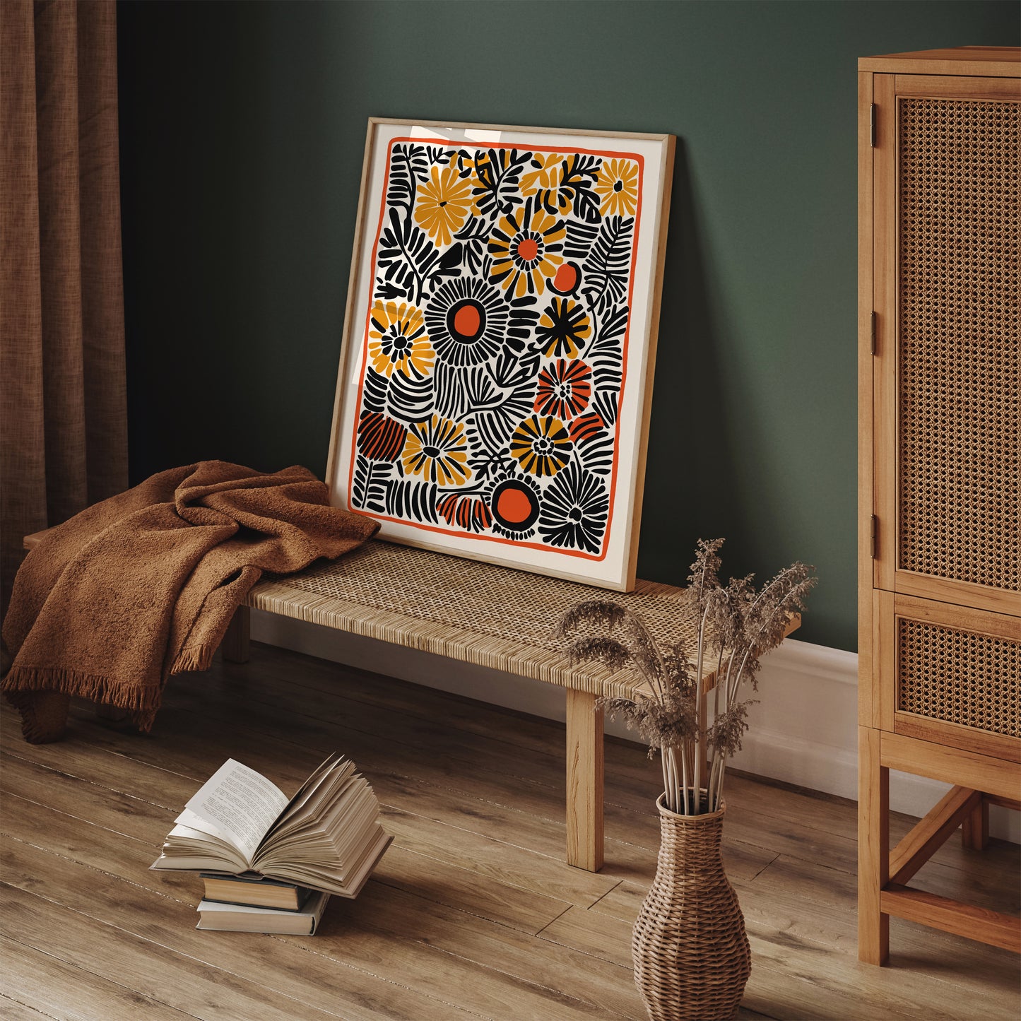 Retro Abstract Floral Poster