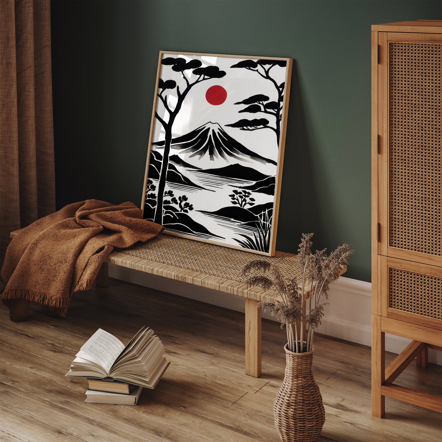 Mount Fuji BW Travel Art Print