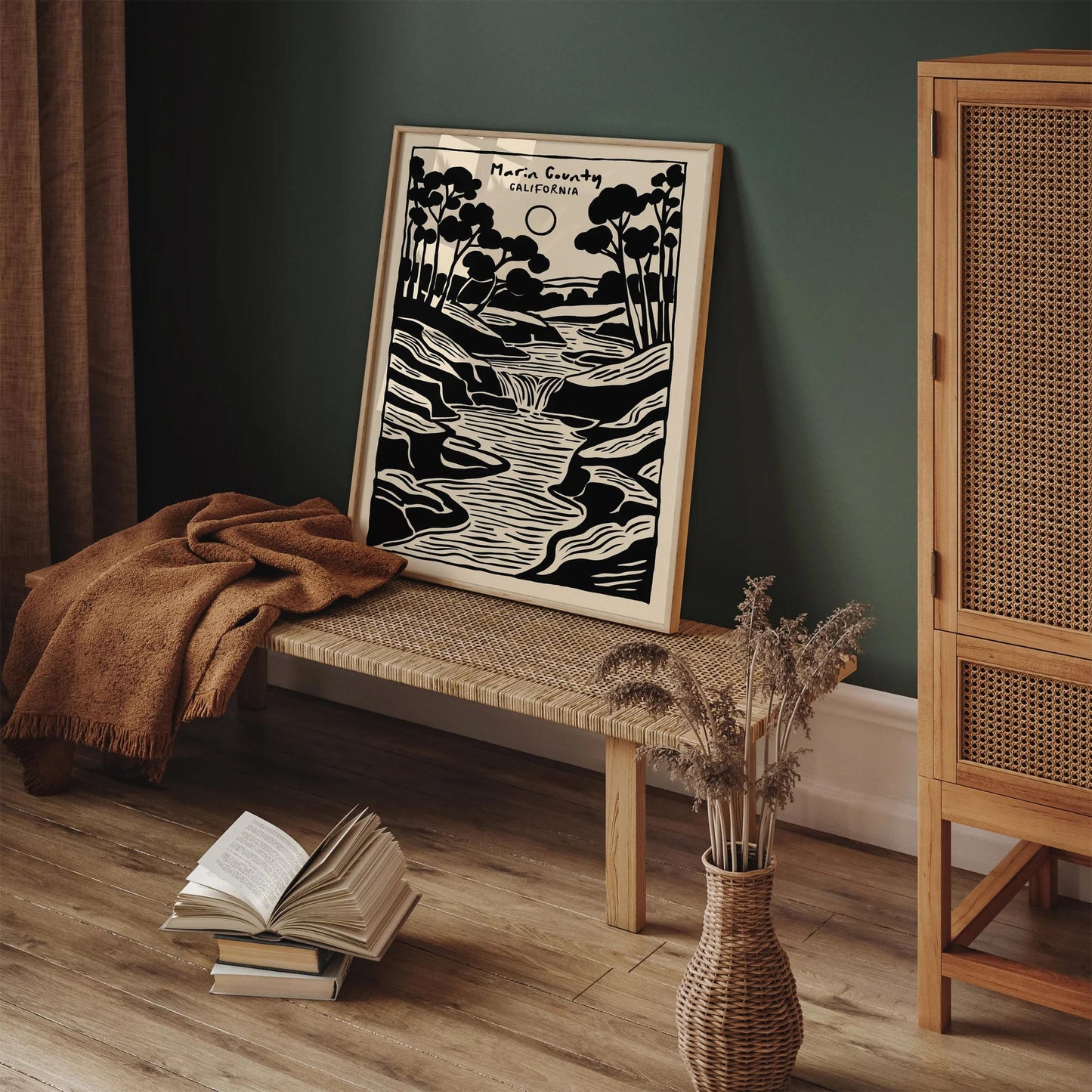 Marin County California Line Art Poster