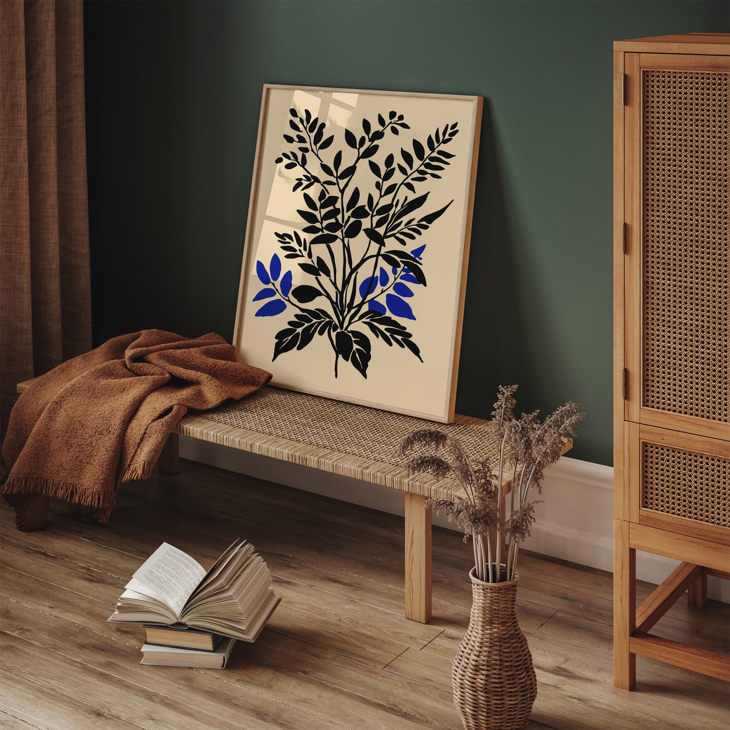 Botanical Black Ink Print - Modern Shape Art