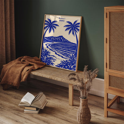 Hawaii Oahu Travel Poster