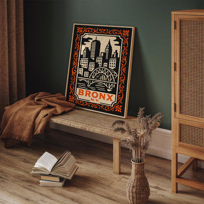 Bronx New York Cityscape Travel Poster