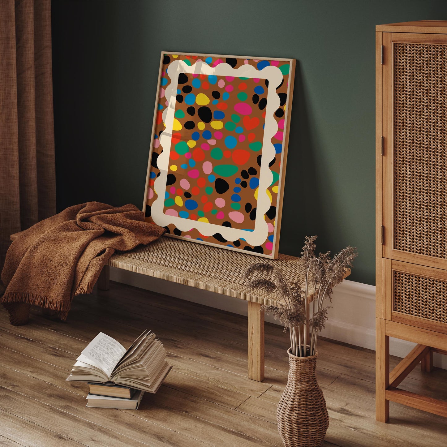 Colorful Confetti Spot Poster - Bold Maximalist Rainbow Wall Art