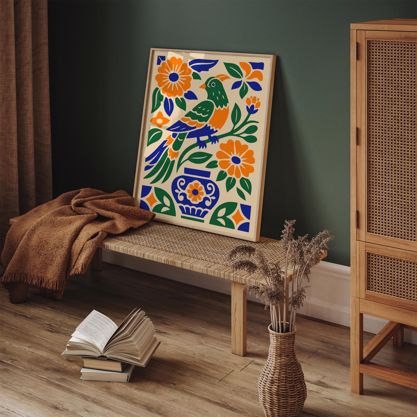 Bohemian Mexican Parrot Jungle Poster