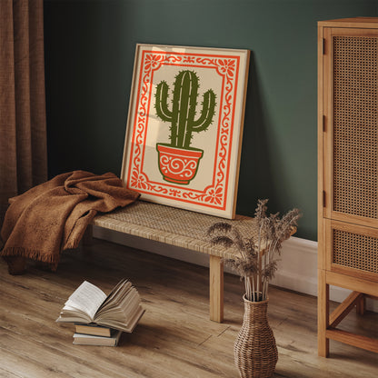 Vibrant Cacti Plant Poster - Mexican Vibes Wall Art Print