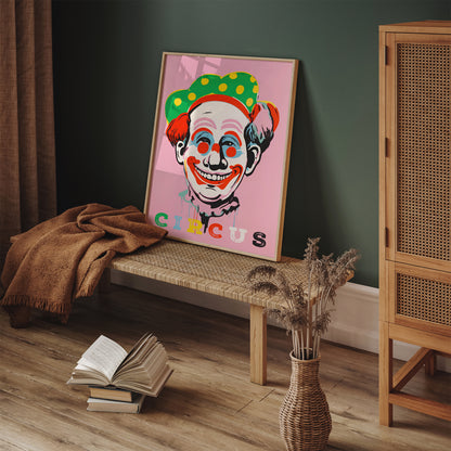 Vintage Circus Poster - Retro Clown Art Print