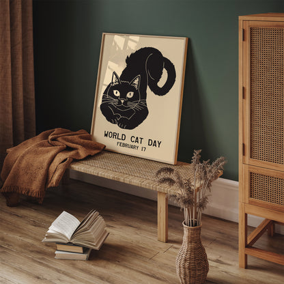 World Cat Day Vintage Poster